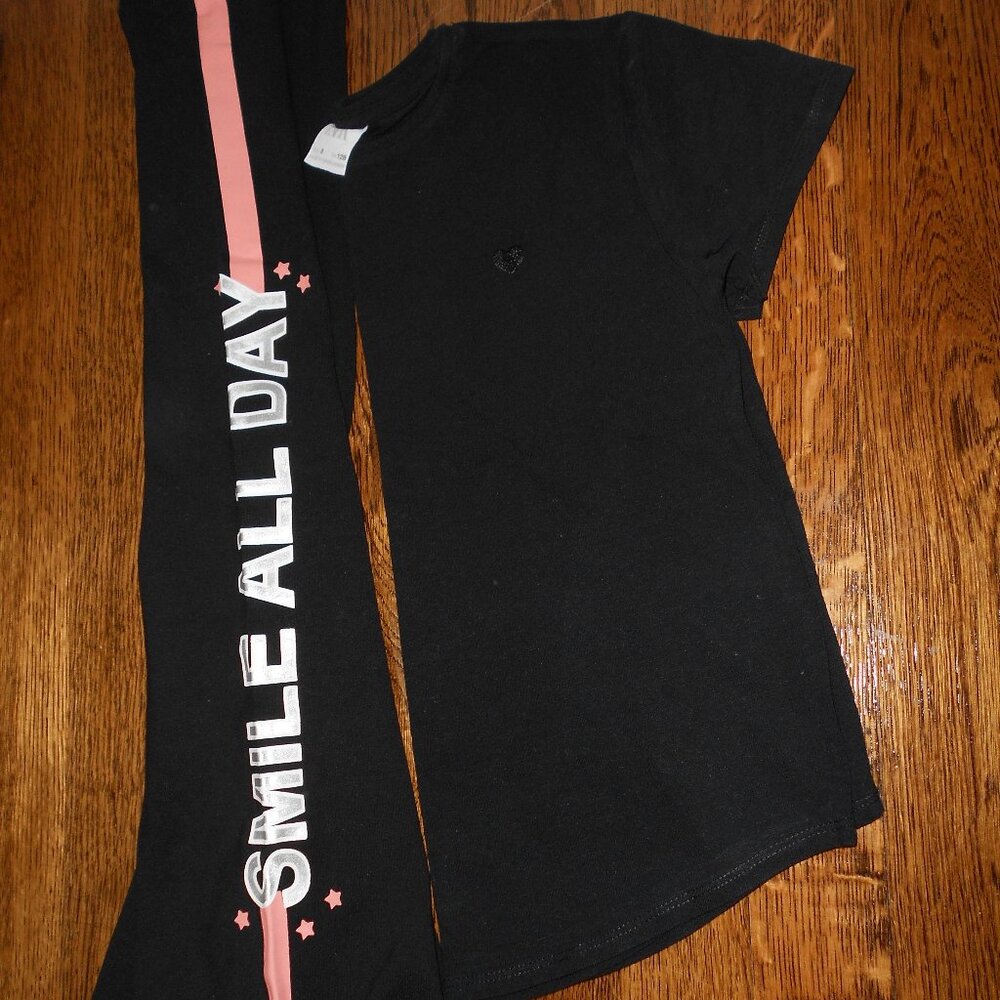 Zara Girls Black Leggings/Shirt